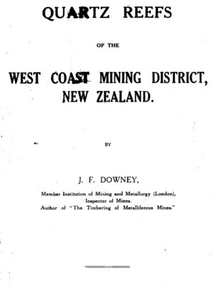 cover image of Quartz Reefs of the West Coast Mining District, New Zealand